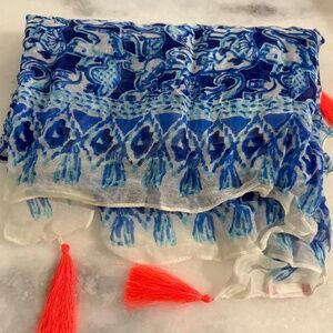 Lilly Pulitzer Square Tassel Scarf